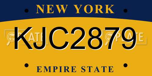 KJC2879 New York License Plate
