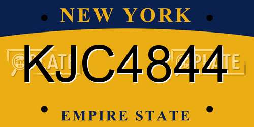 KJC4844 New York License Plate