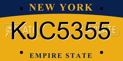 KJC5355 New York License Plate