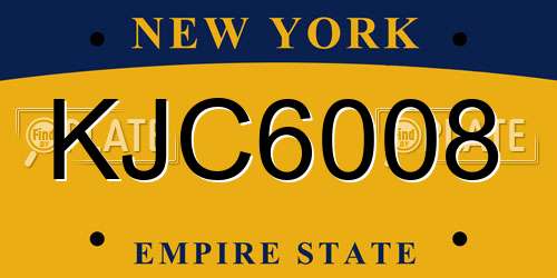 KJC6008 New York License Plate