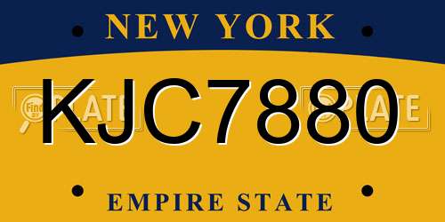 KJC7880 New York License Plate