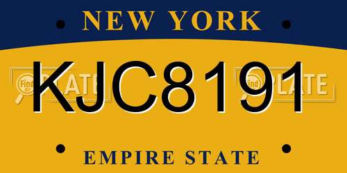 KJC8191 New York License Plate