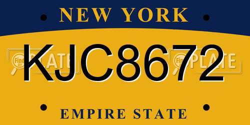 KJC8672 New York License Plate