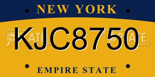 KJC8750 New York License Plate