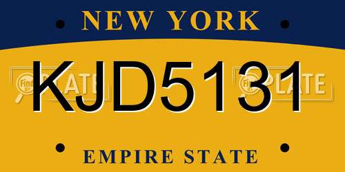 KJD5131 New York License Plate