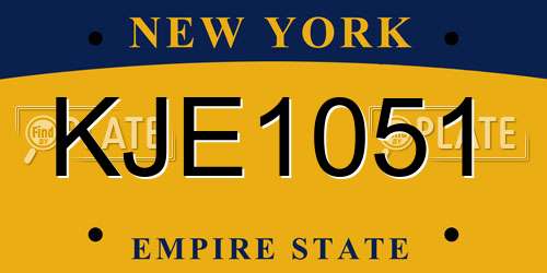 KJE1051 New York License Plate