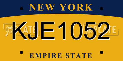 KJE1052 New York License Plate