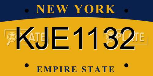 KJE1132 New York License Plate