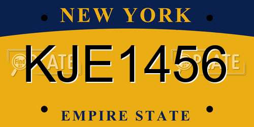 KJE1456 New York License Plate