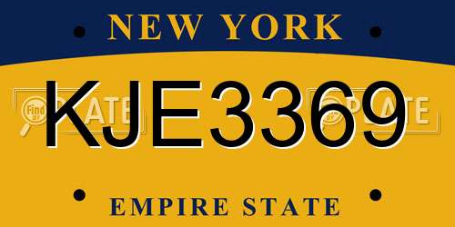 KJE3369 New York License Plate