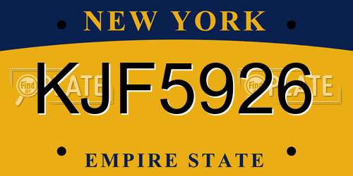 KJF5926 New York License Plate