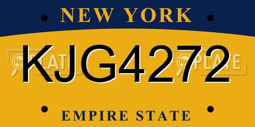 KJG4272 New York License Plate