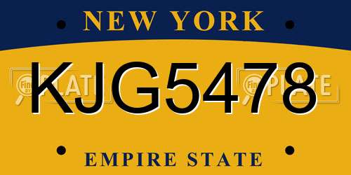 KJG5478 New York License Plate