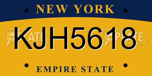 KJH5618 New York License Plate