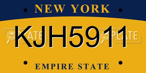 KJH5911 New York License Plate
