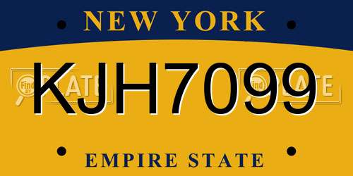 KJH7099 New York License Plate