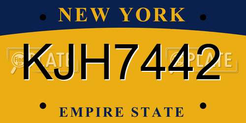 KJH7442 New York License Plate