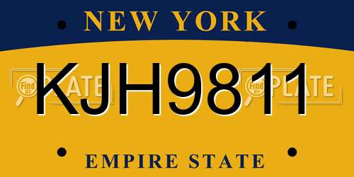 KJH9811 New York License Plate