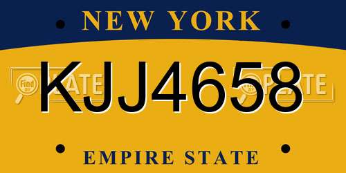 KJJ4658 New York License Plate