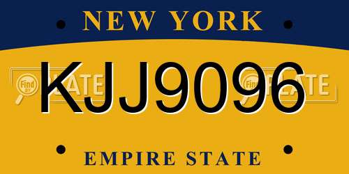 KJJ9096 New York License Plate