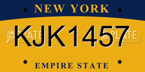 KJK1457 New York License Plate