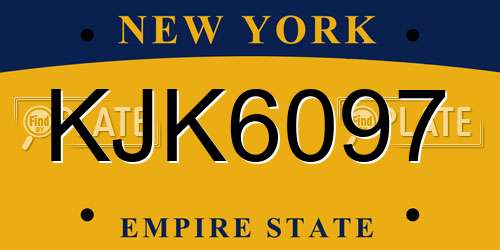 KJK6097 New York License Plate