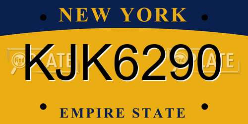 KJK6290 New York License Plate