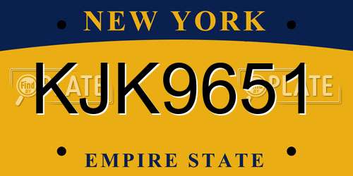 KJK9651 New York License Plate