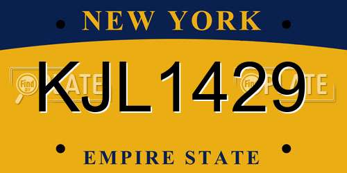 KJL1429 New York License Plate