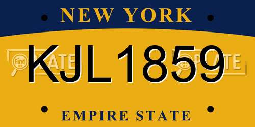 KJL1859 New York License Plate