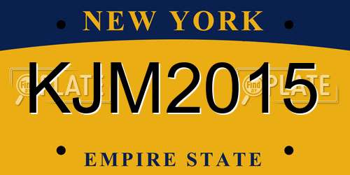 KJM2015 New York License Plate