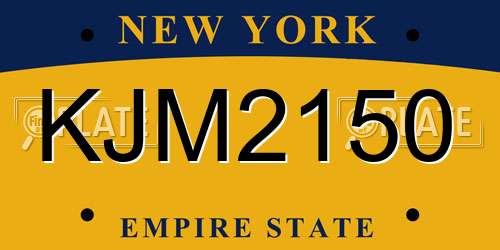 KJM2150 New York License Plate