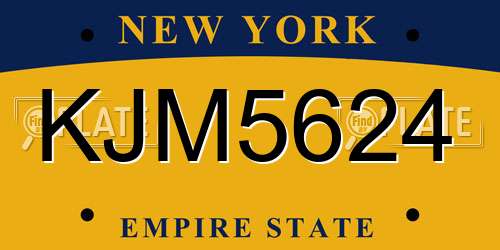 KJM5624 New York License Plate