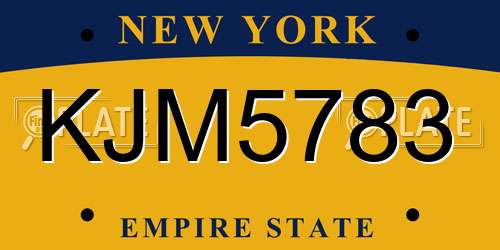 KJM5783 New York License Plate