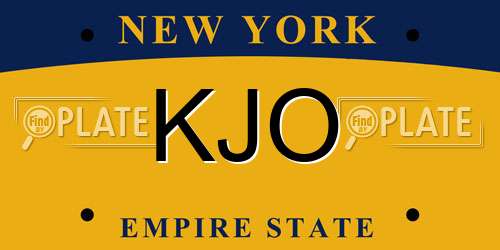 KJO New York License Plate