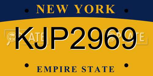 KJP2969 New York License Plate
