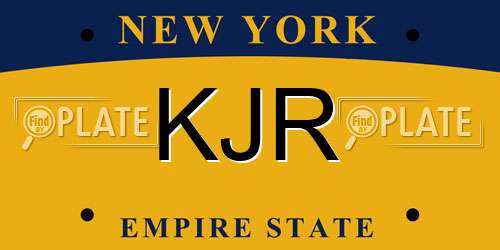 KJR New York License Plate
