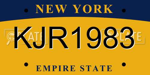 KJR1983 New York License Plate