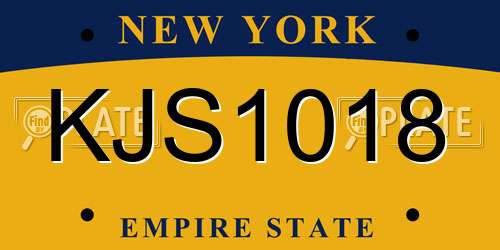 KJS1018 New York License Plate