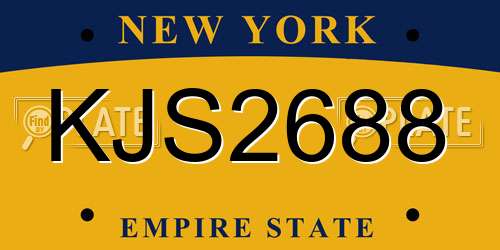 KJS2688 New York License Plate
