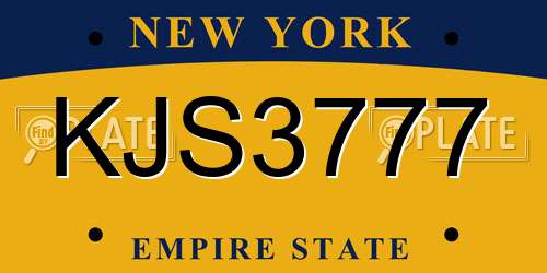 KJS3777 New York License Plate
