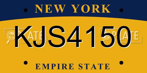 KJS4150 New York License Plate