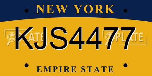 KJS4477 New York License Plate