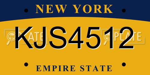 KJS4512 New York License Plate