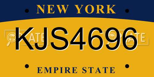 KJS4696 New York License Plate