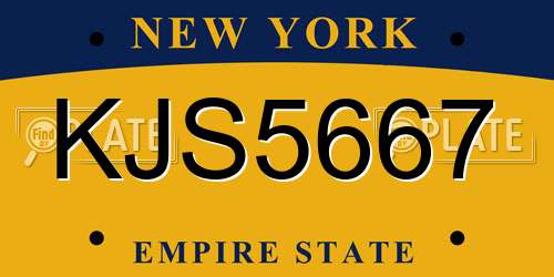 KJS5667 New York License Plate