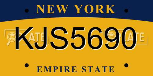 KJS5690 New York License Plate