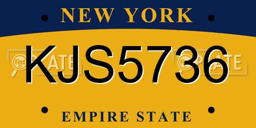 KJS5736 New York License Plate