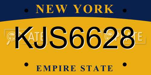 KJS6628 New York License Plate