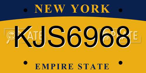 KJS6968 New York License Plate